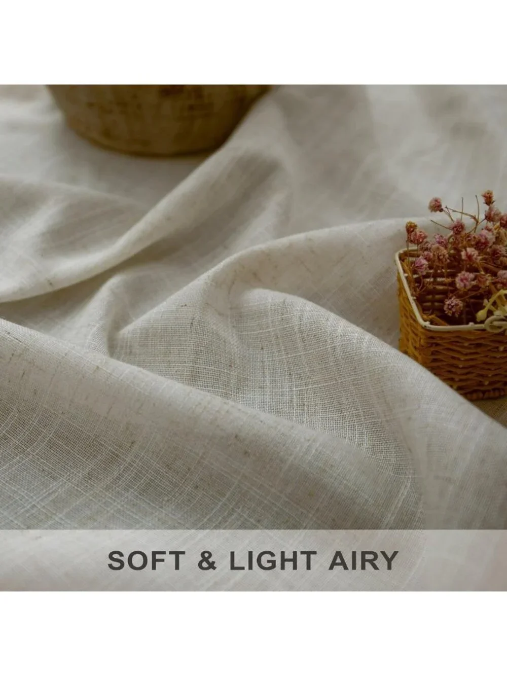 Rustic Farmhouse Flax Linen Curtains 90